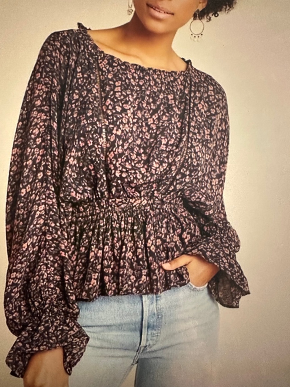 ANTHRPOLOGIE NICHOLA PEPLUM BLOUSE.